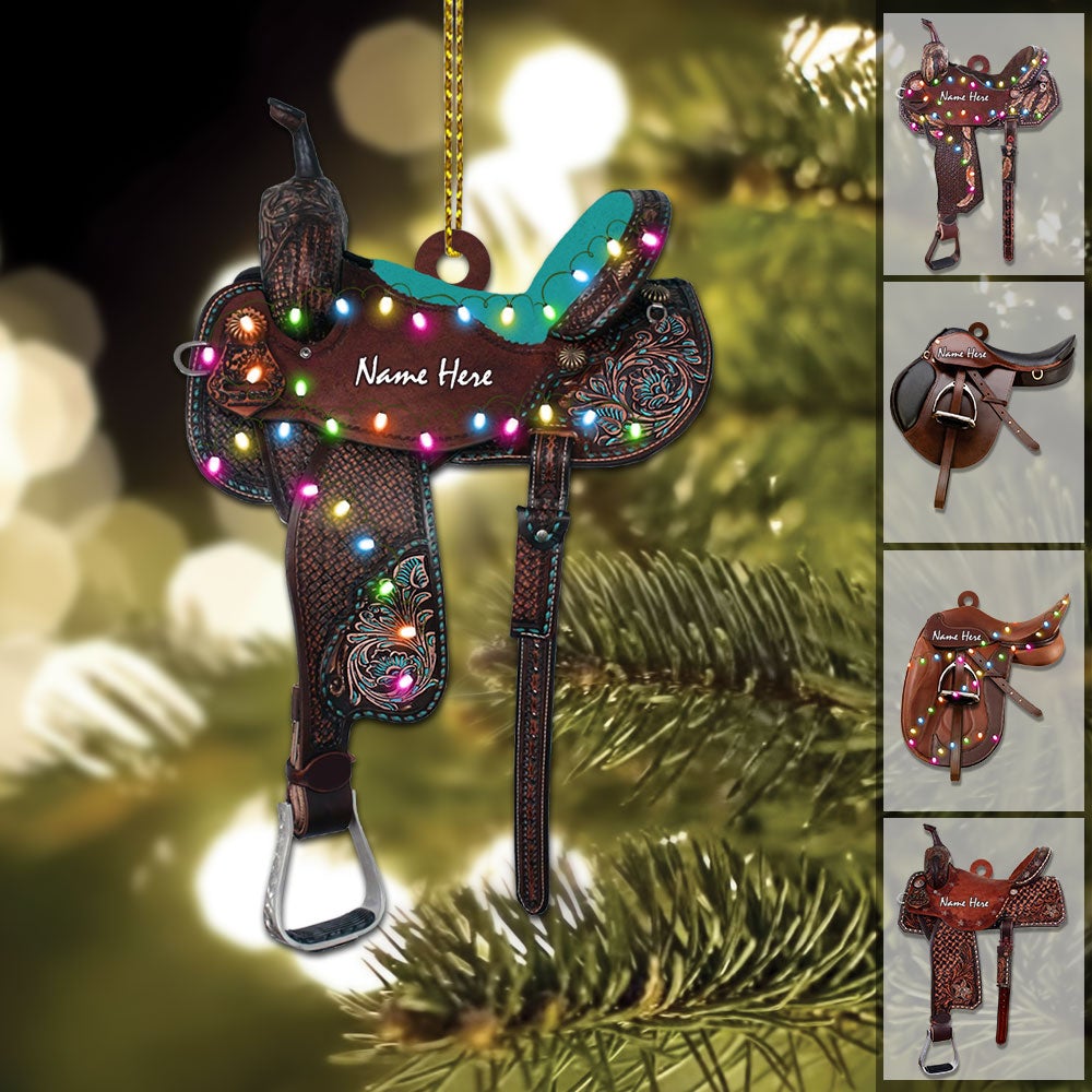 Horse Saddle Personalized Christmas Ornament - Gift For Horse Lovers
