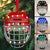 Ice Hockey Helmet With Cage - Personalized Christmas Ornament - Gifts For Ice Hockey Lovers