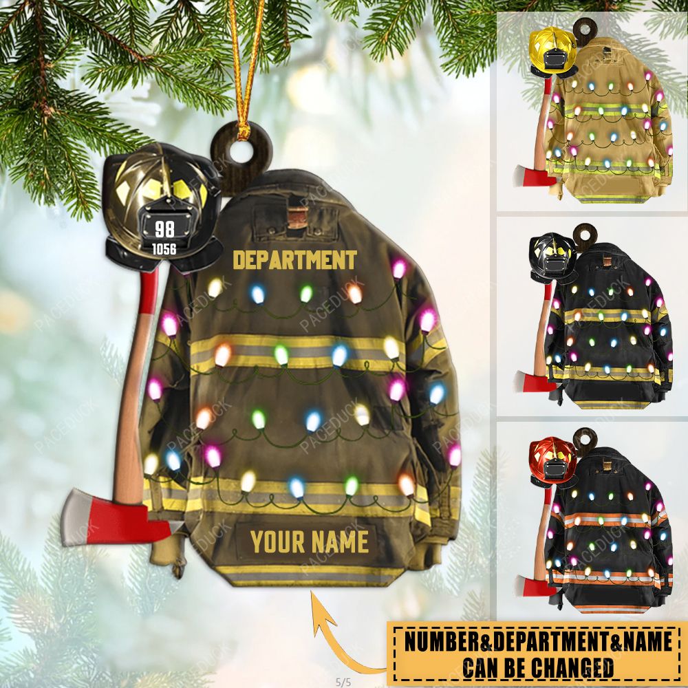 Personalized Multi Colors Firefighter Armor Ornament Proud Firefighter American Ornament
