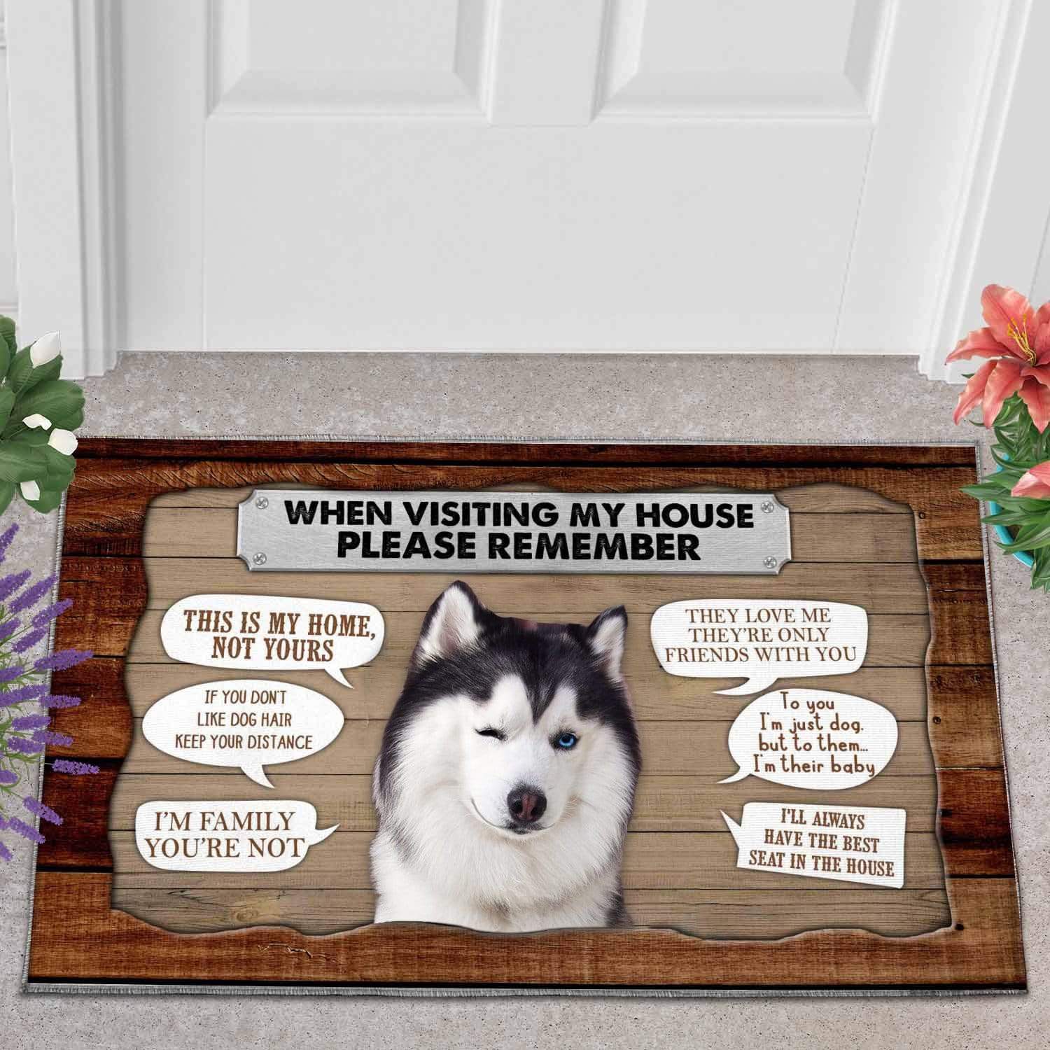 Dog moms doormat - Funny Husky DZ129-7