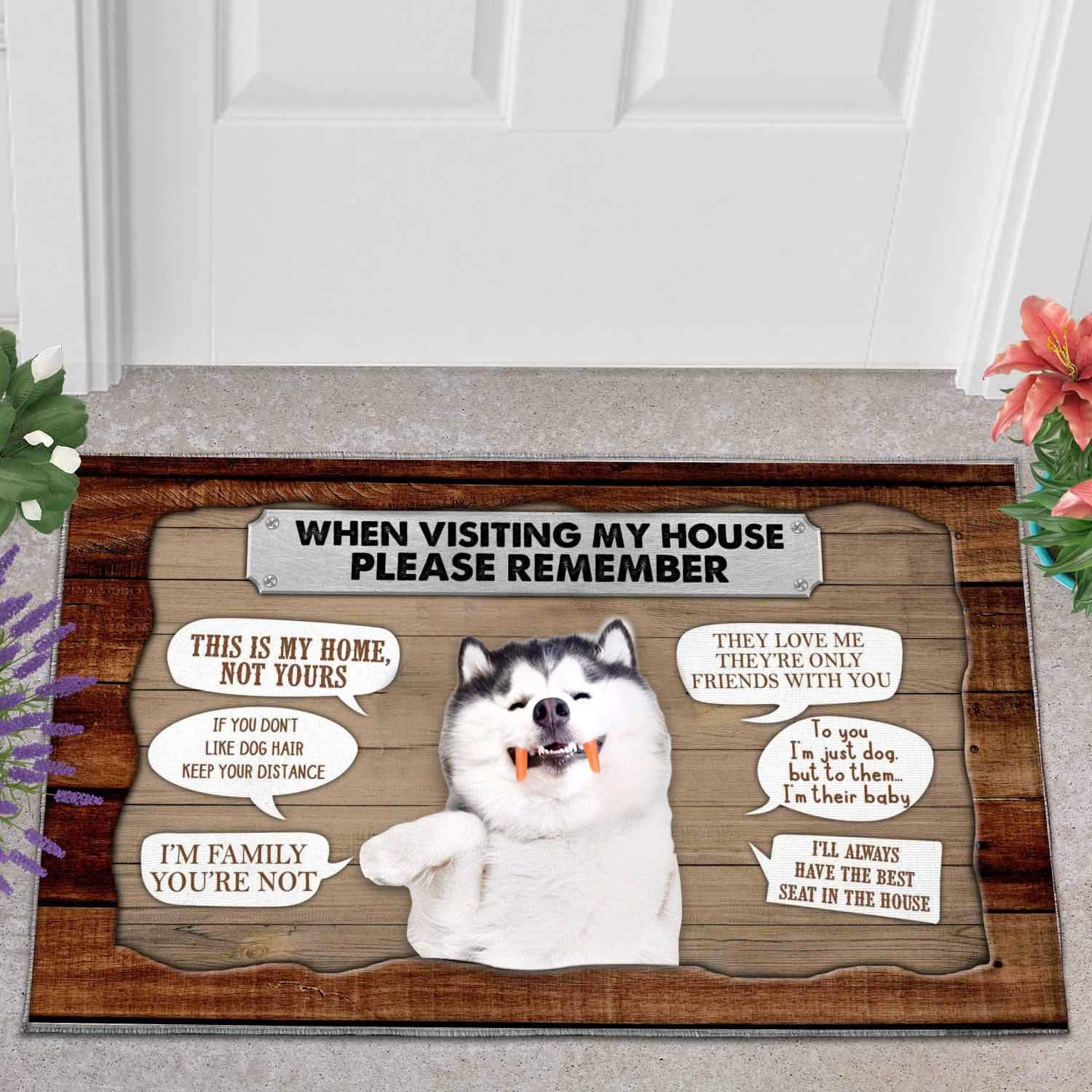 Dog moms doormat - Funny Husky DZ129-8