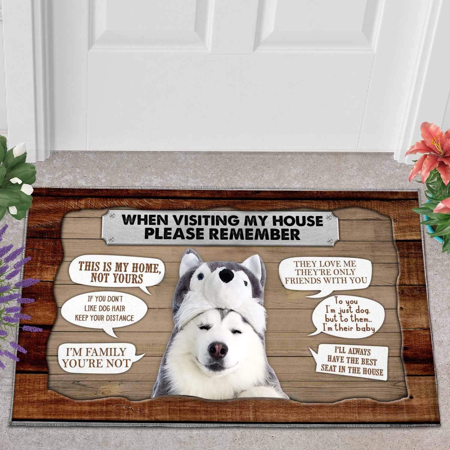 Dog moms doormat - Funny Husky DZ129-9
