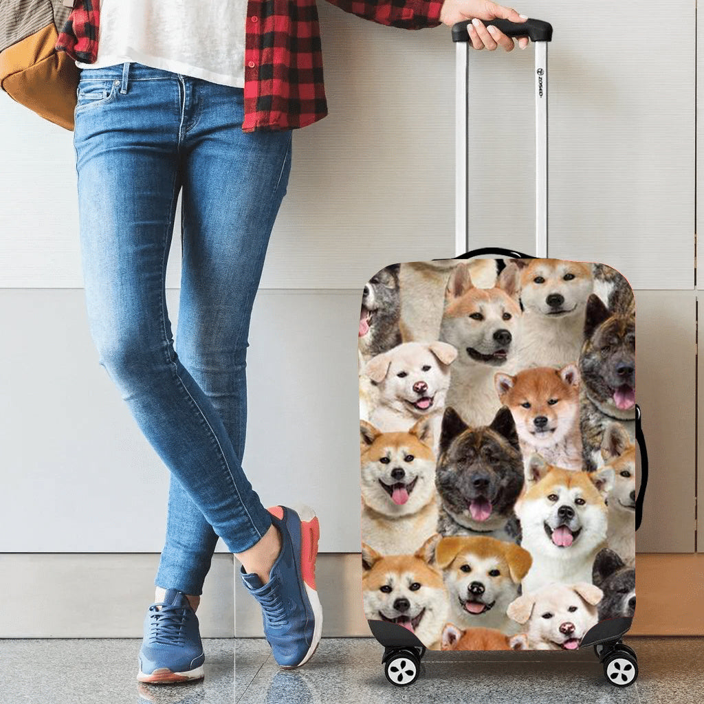 A bunch of Akita Inus Luggage Cover