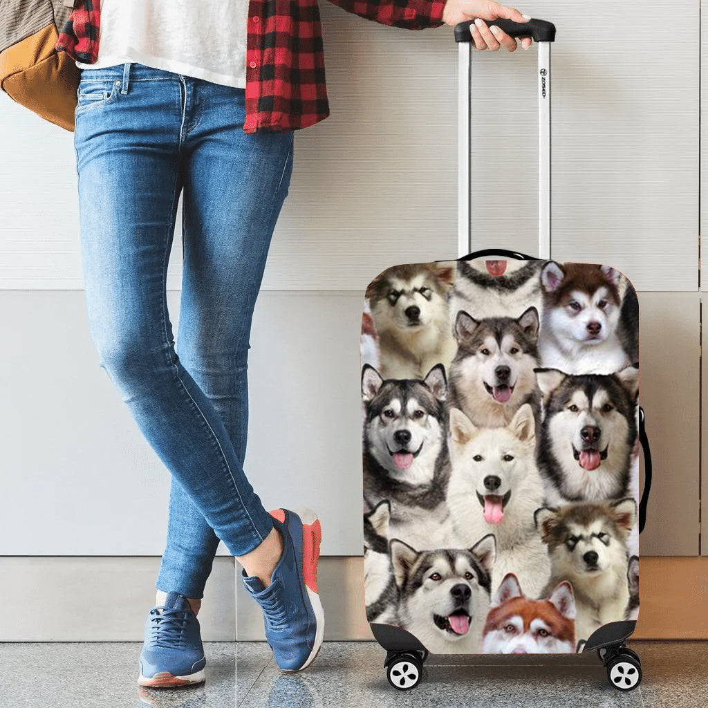 A bunch of Alaskan Malamutes Luggage Cover