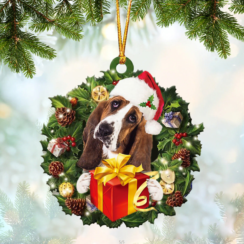 Basset Hound Christmas Gift Hanging Ornament