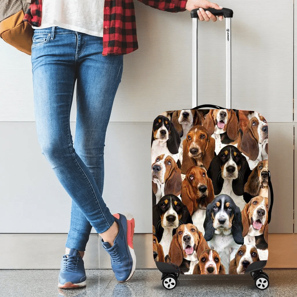 A bunch of Basset Hounds Luggage Cover