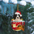 Bernese Mountain Dog In Red House Cup Merry Christmas Ornament