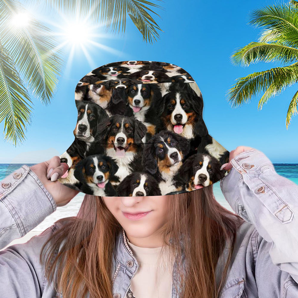 A Bunch Of Bernese Mountains  Bucket Hat