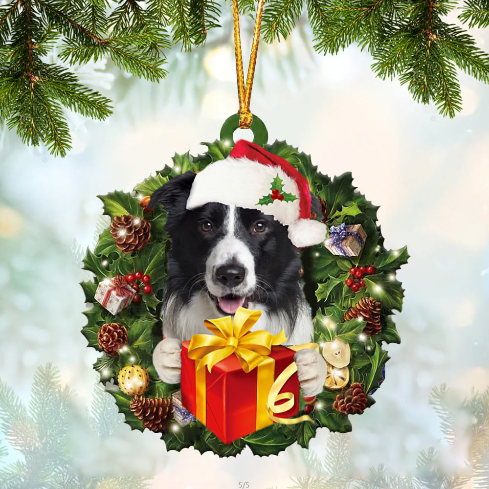 Border Collie Christmas Gift Hanging Ornament