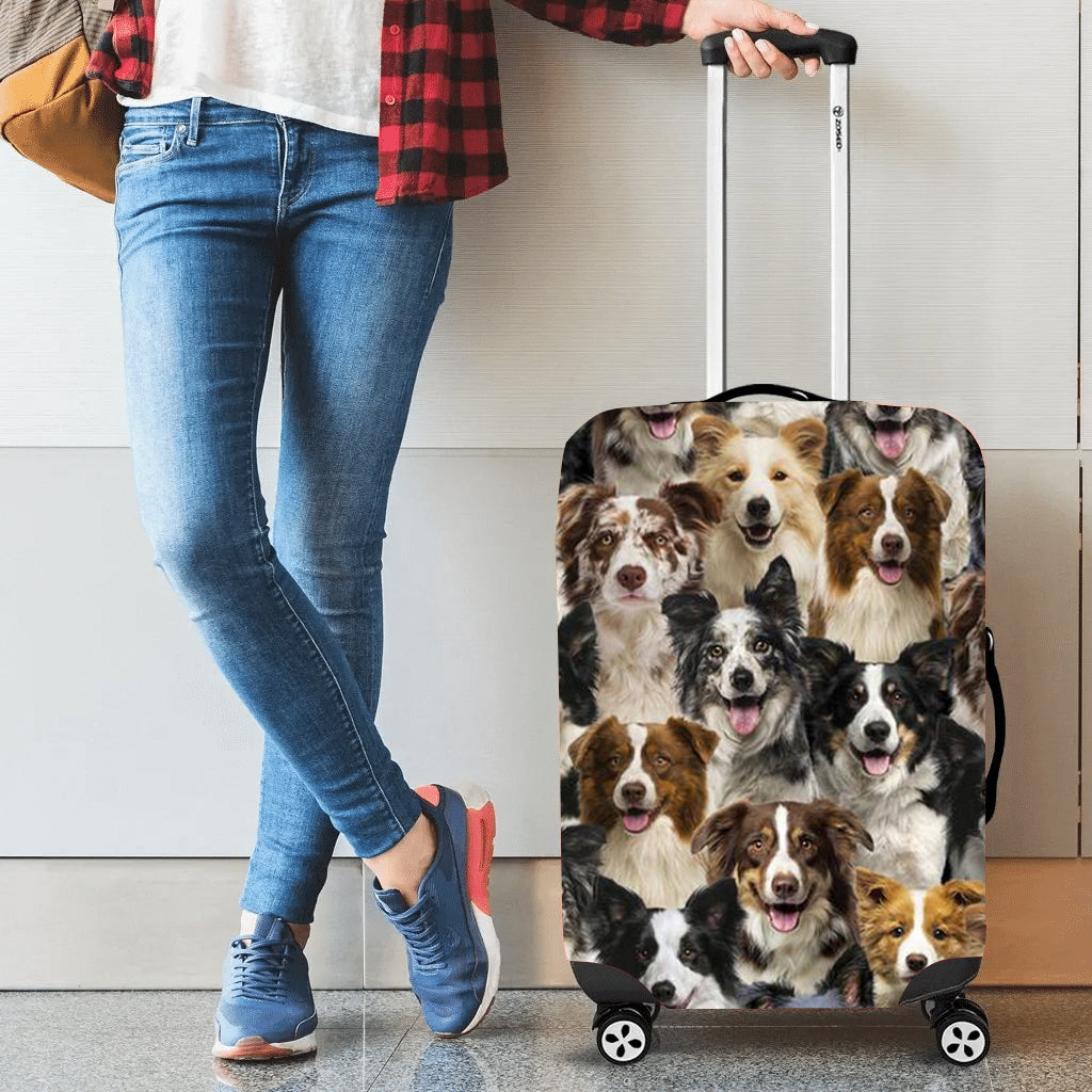 A bunch of Border Collies Luggage Cover