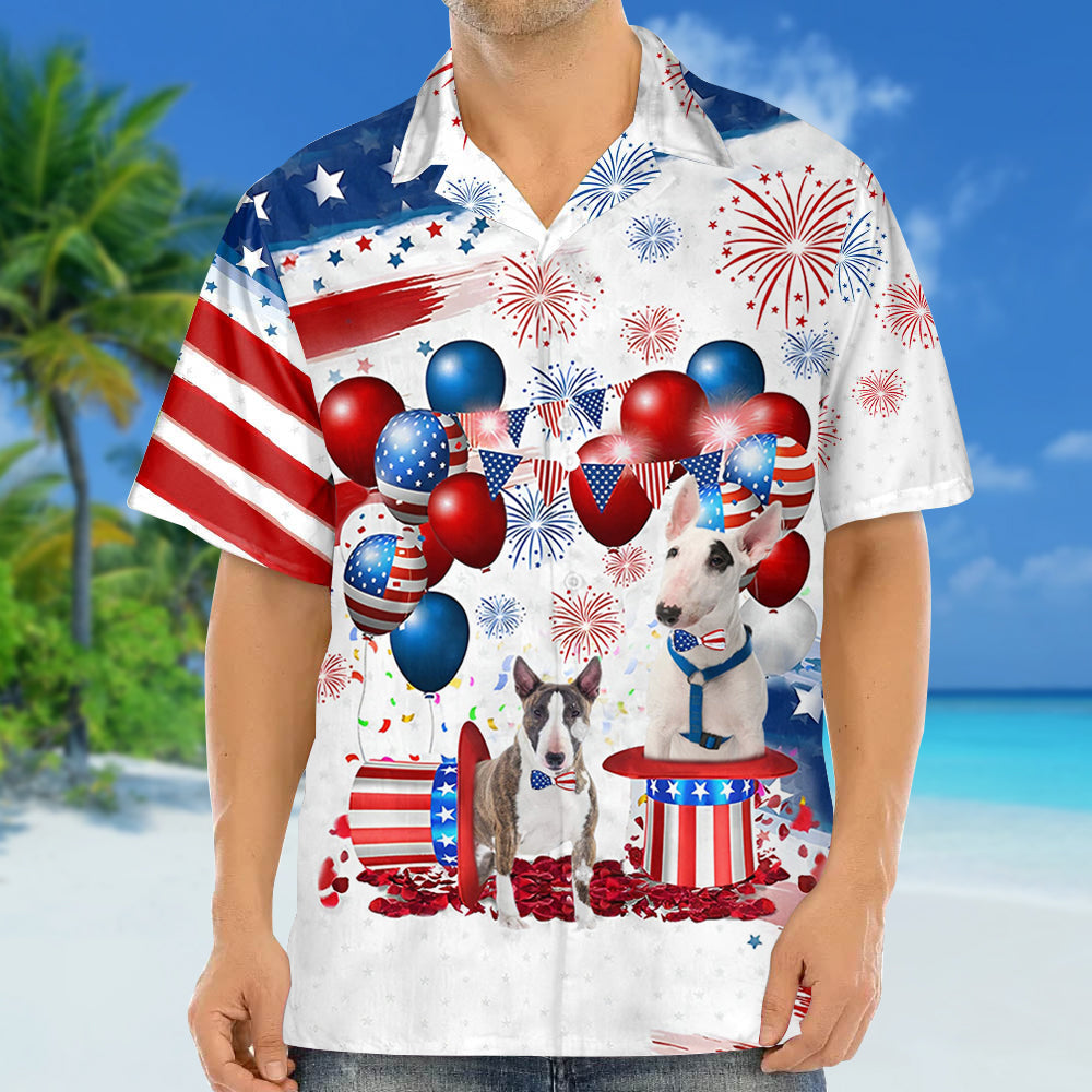 Bull Terrier Independence Day Hawaiian Shirt