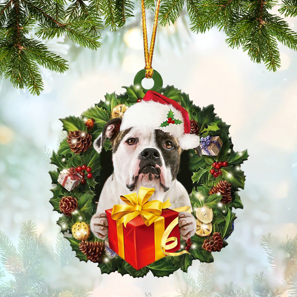 Bulldog Christmas Gift Hanging Ornament