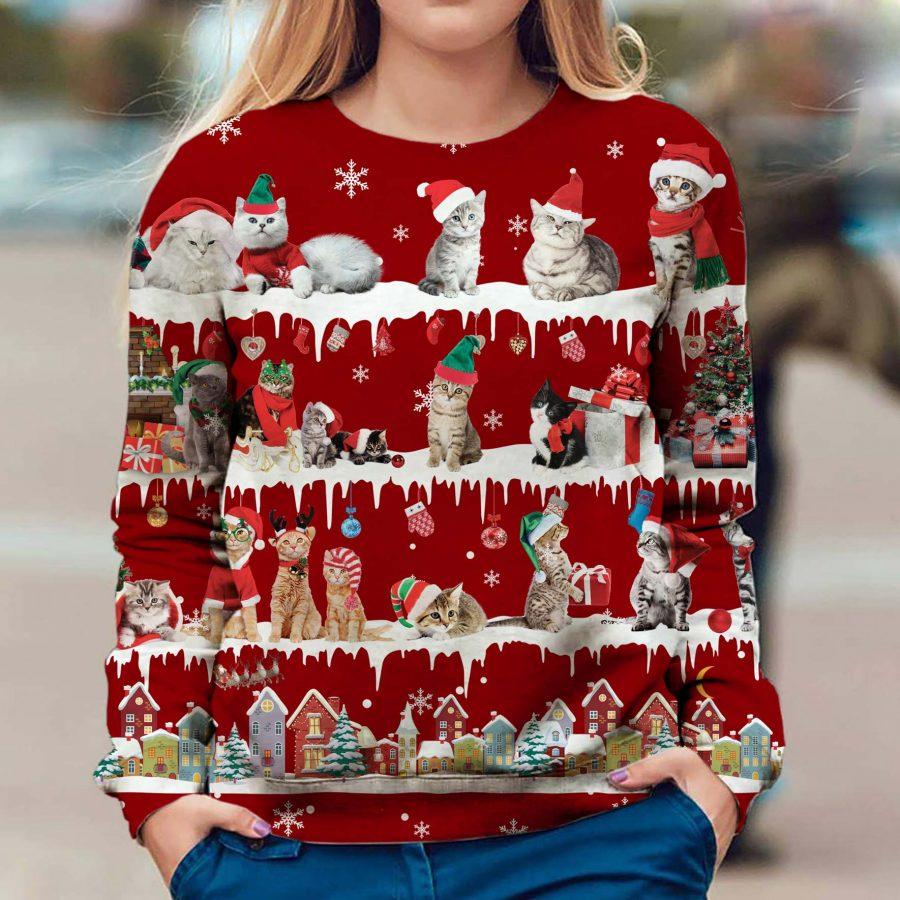 Cat - Snow Christmas - Premium Sweatshirt