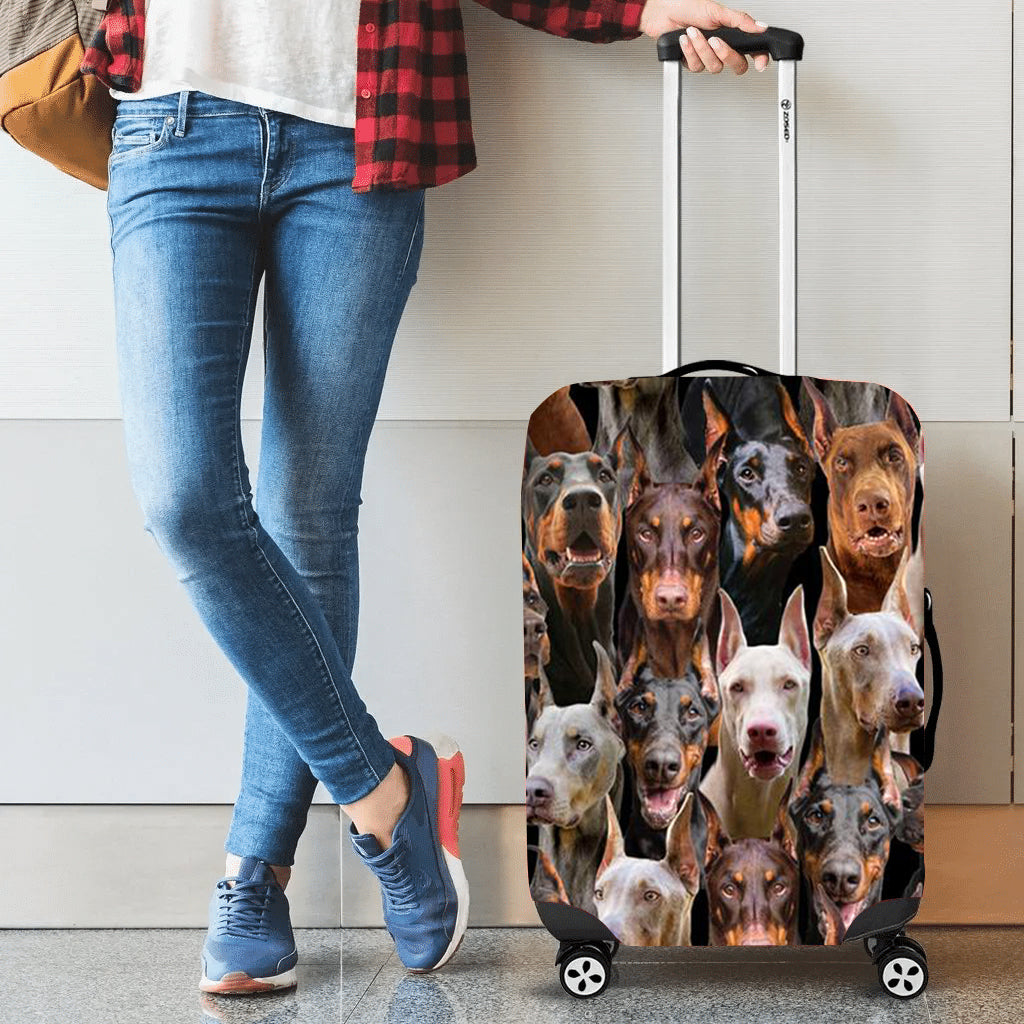 A bunch of Doberman Luggage Cover