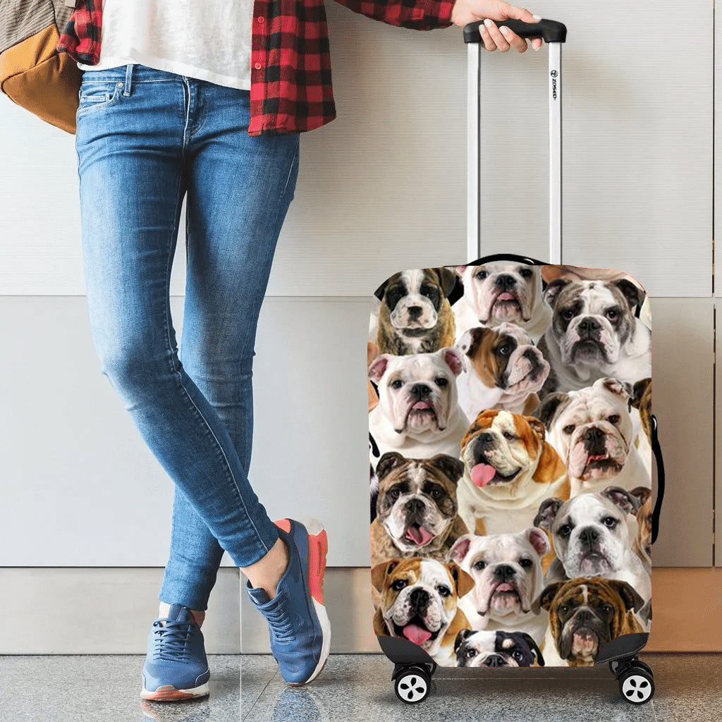 A bunch of English Bulldogs Luggage Cover