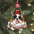 French Bulldog Hugging Wood Merry Christmas Ornament