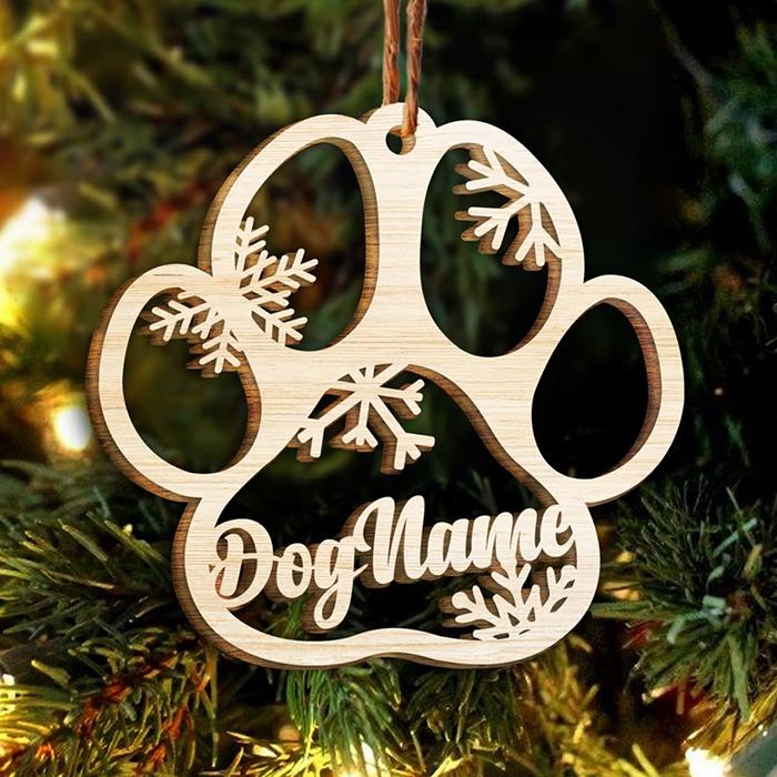 Christmas is Coming! Personalized Wooden Paw Ornament (Dog, Cat & Angel Wings) - Customized Decoration Gift.