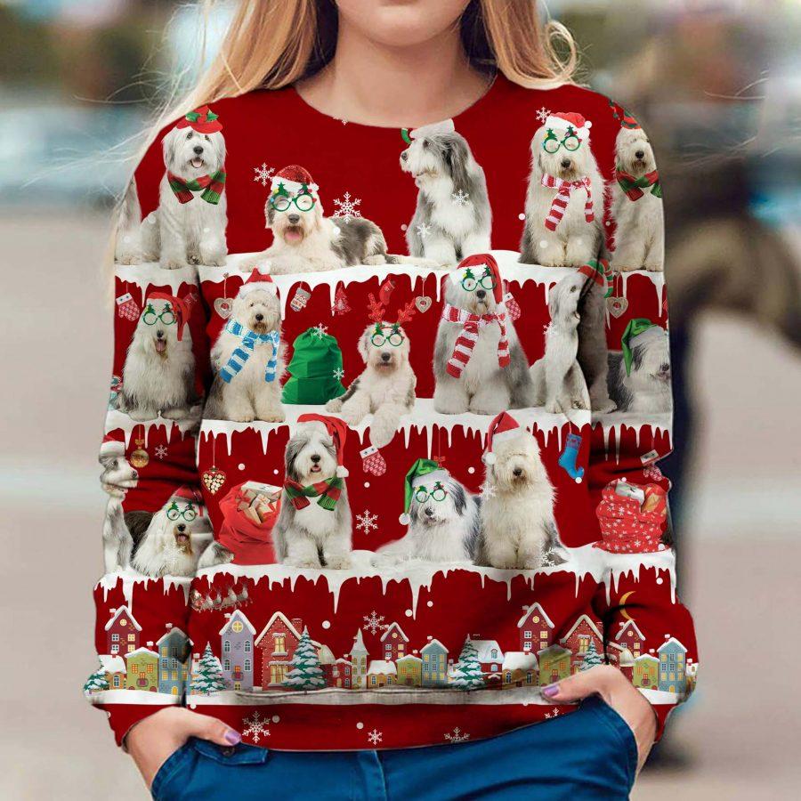 Old English Sheepdog - Snow Christmas - Premium Sweatshirt