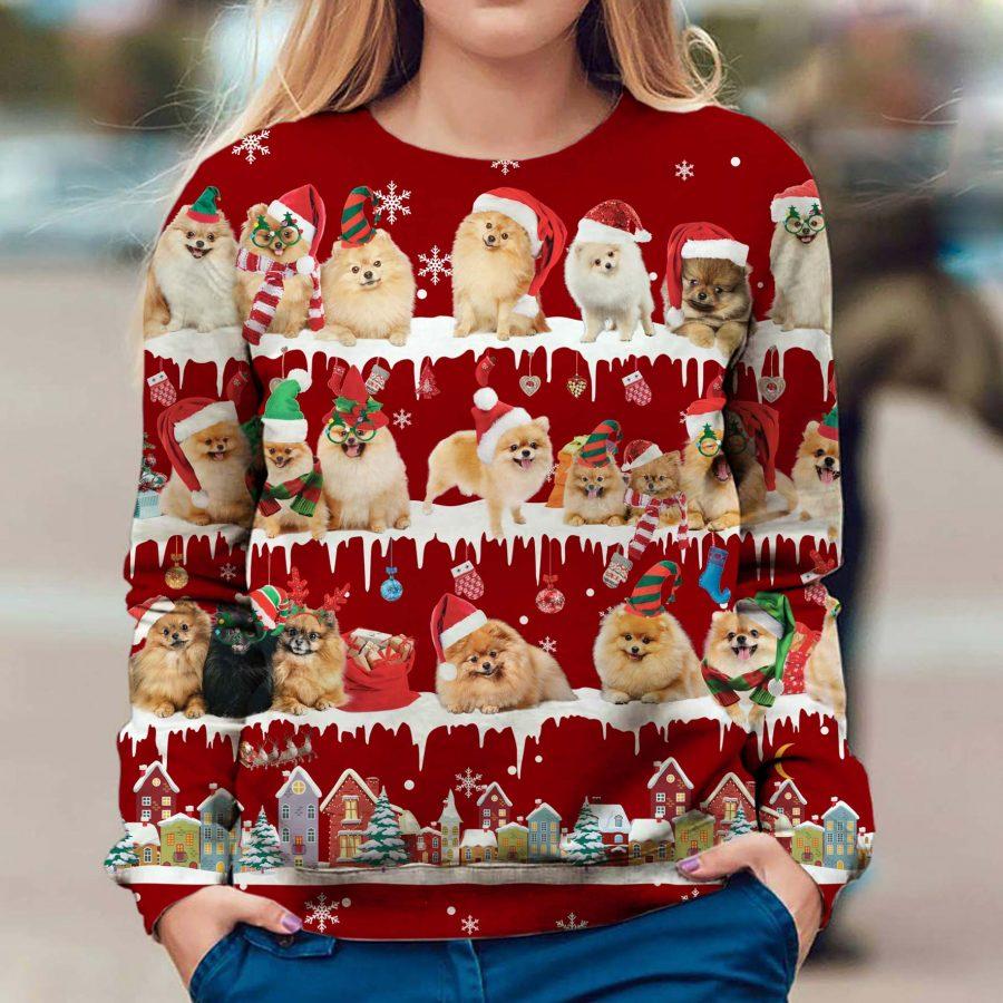 Pomeranian - Snow Christmas - Premium Sweatshirt