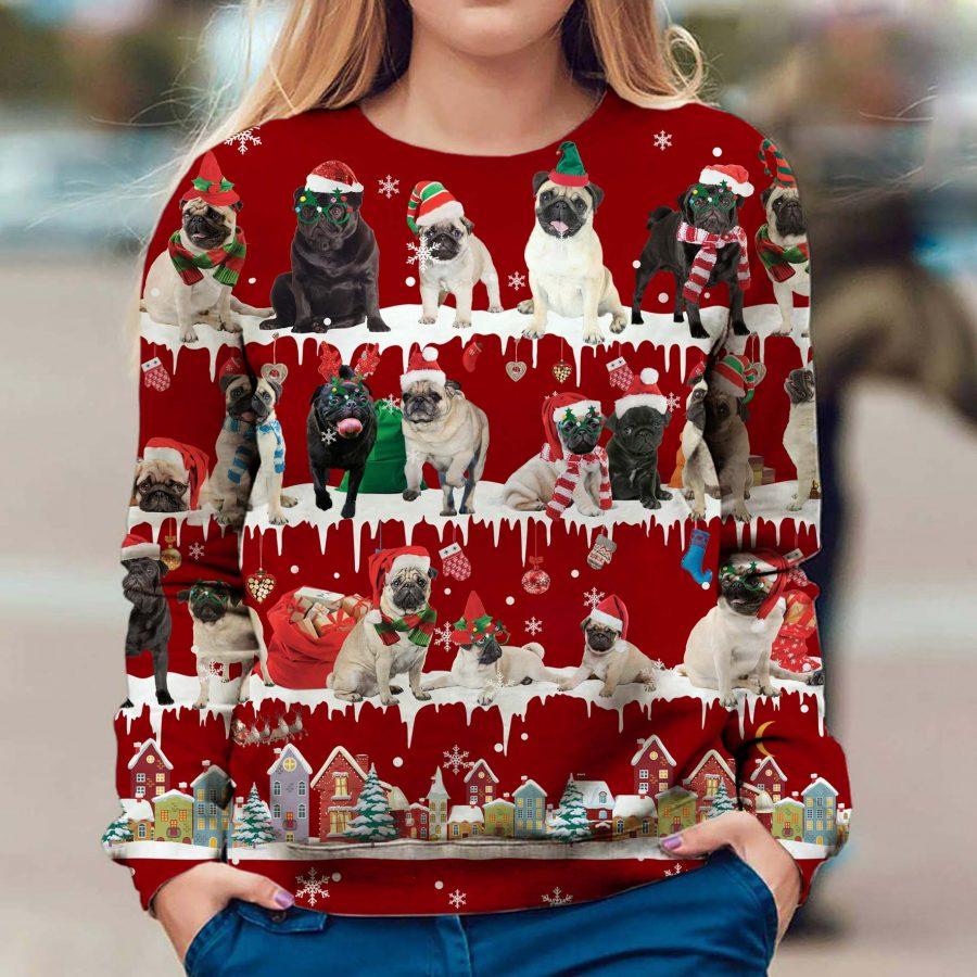 Pug - Snow Christmas - Premium Sweatshirt