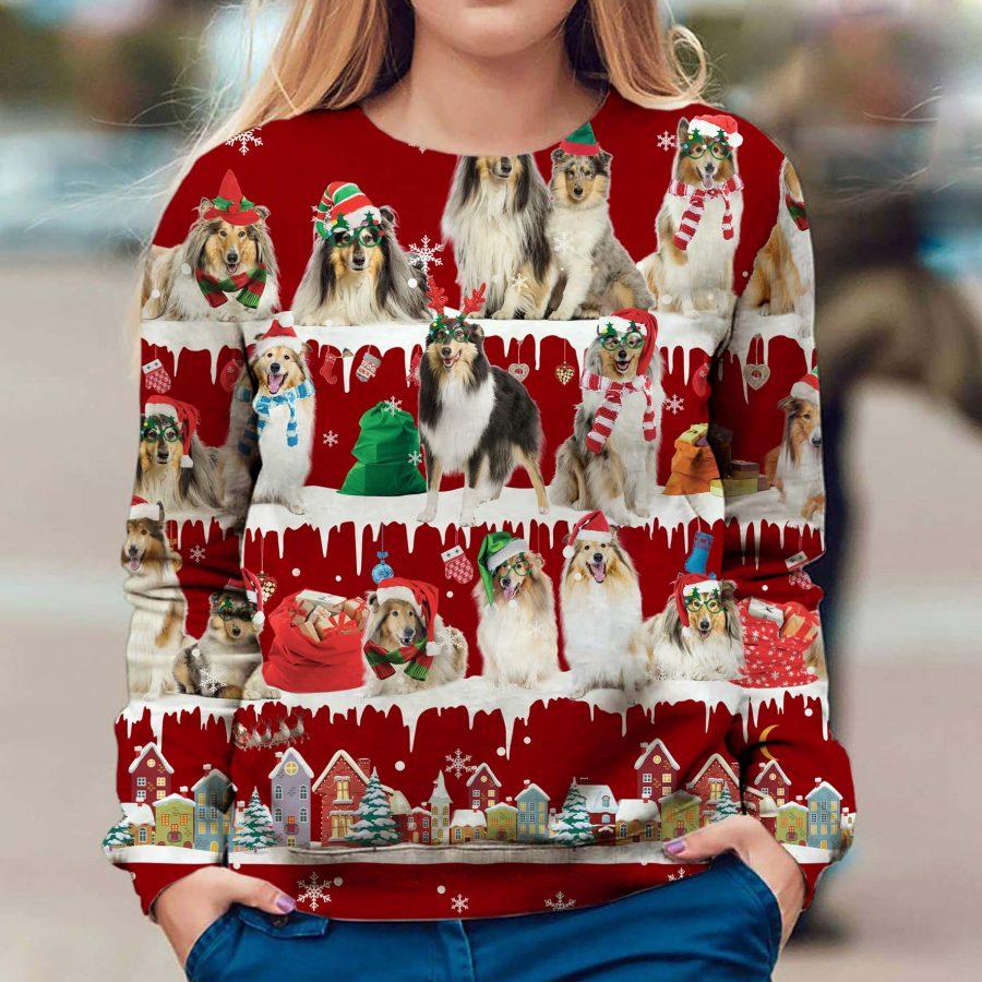 Rough Collie - Snow Christmas - Premium Sweatshirt