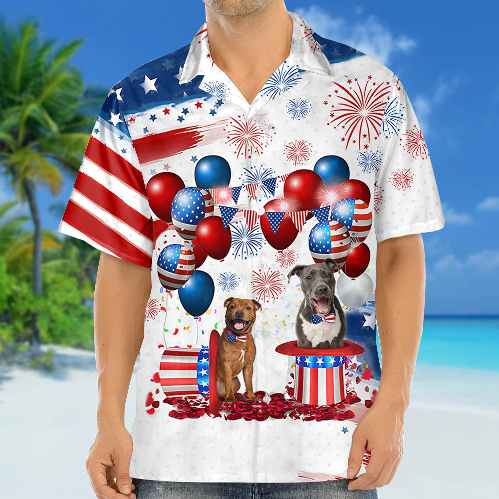 Staffordshire Bull Terrier Independence Day Hawaiian Shirt