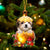 Teddy Bear Dog In Golden Egg Christmas Ornament
