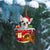 WHITE Chihuahua In Red House Cup Merry Christmas Ornament
