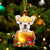 WHITE French Bulldog In Golden Egg Christmas Ornament