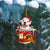 WHITE Pitbull In Red House Cup Merry Christmas Ornament