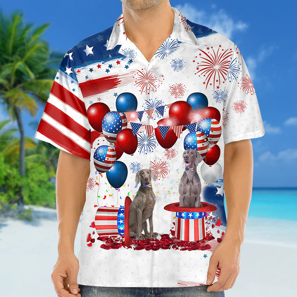 Weimaraner03 Independence Day Hawaiian Shirt