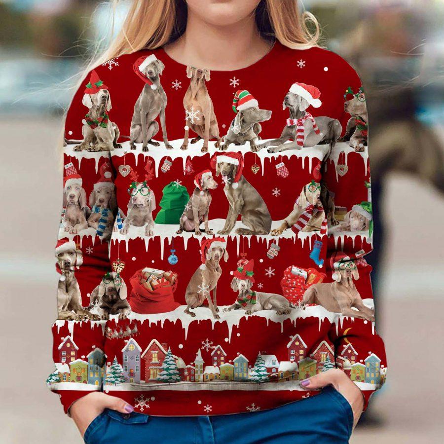 Weimaraner - Snow Christmas - Premium Sweatshirt