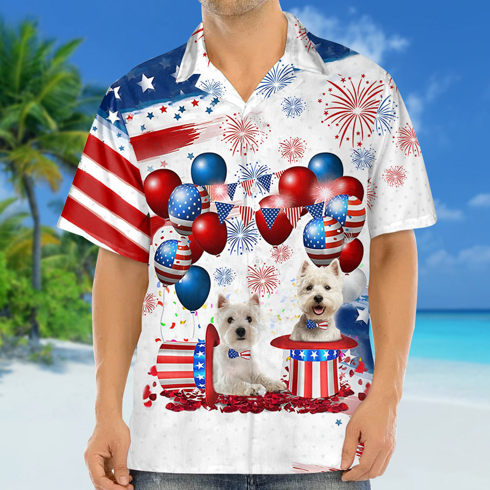 West Highland White Terrier Independence Day Hawaiian Shirt