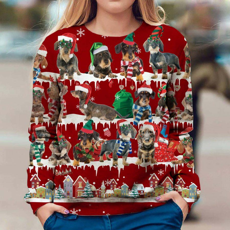 Wire haired Dachshund - Snow Christmas - Premium Sweatshirt