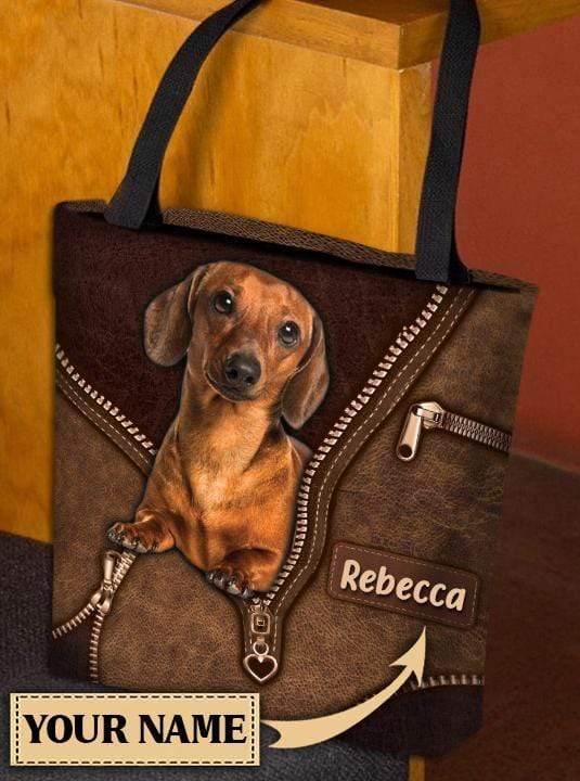 Personalized Dachshund All Over Tote Bag - TO142PS