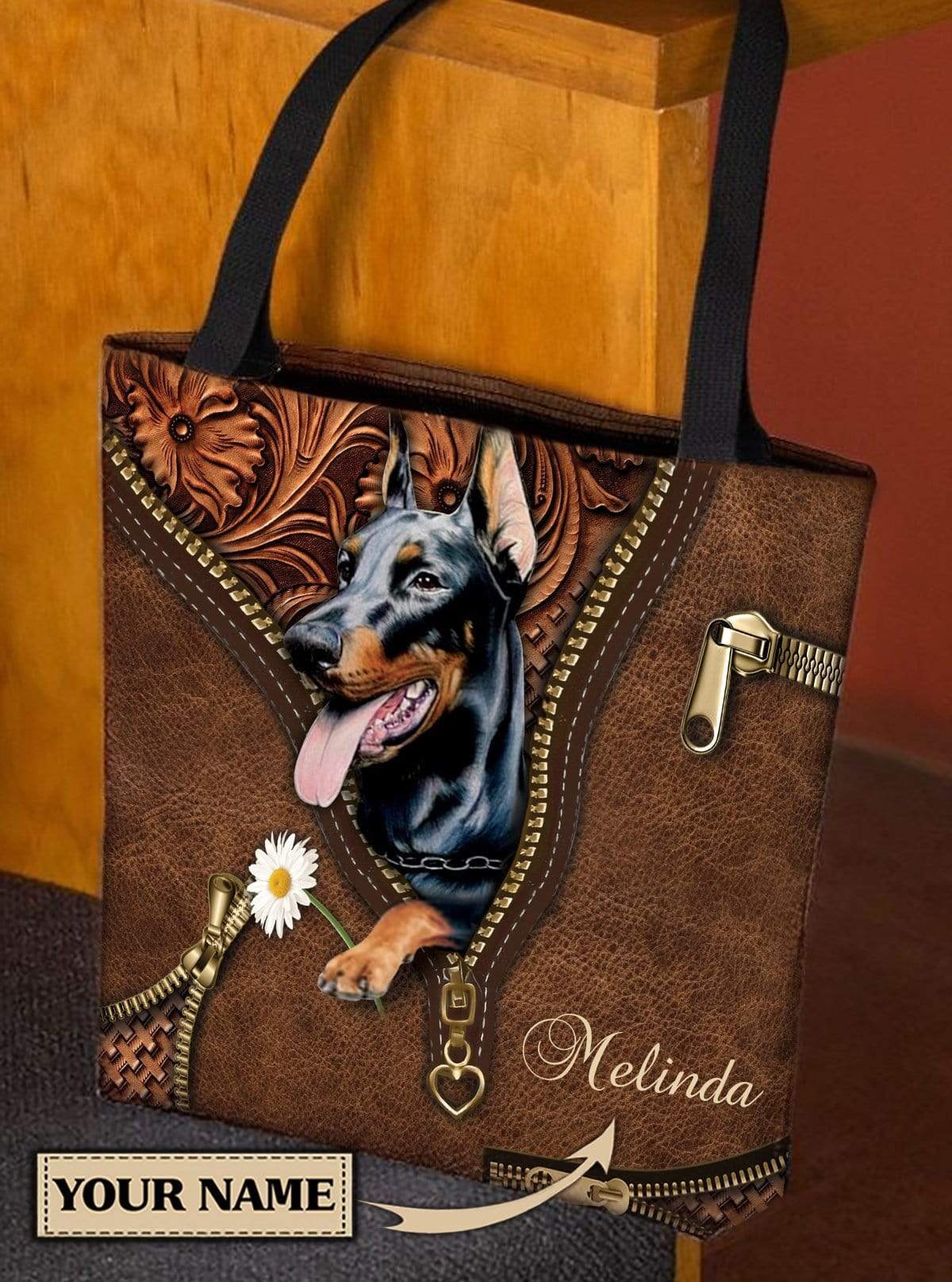 Personalized Doberman All Over Tote Bag - TO330PS