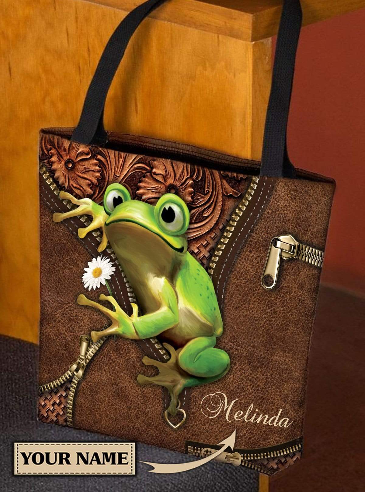 Personalized Frog All Over Tote Bag - TO333PS