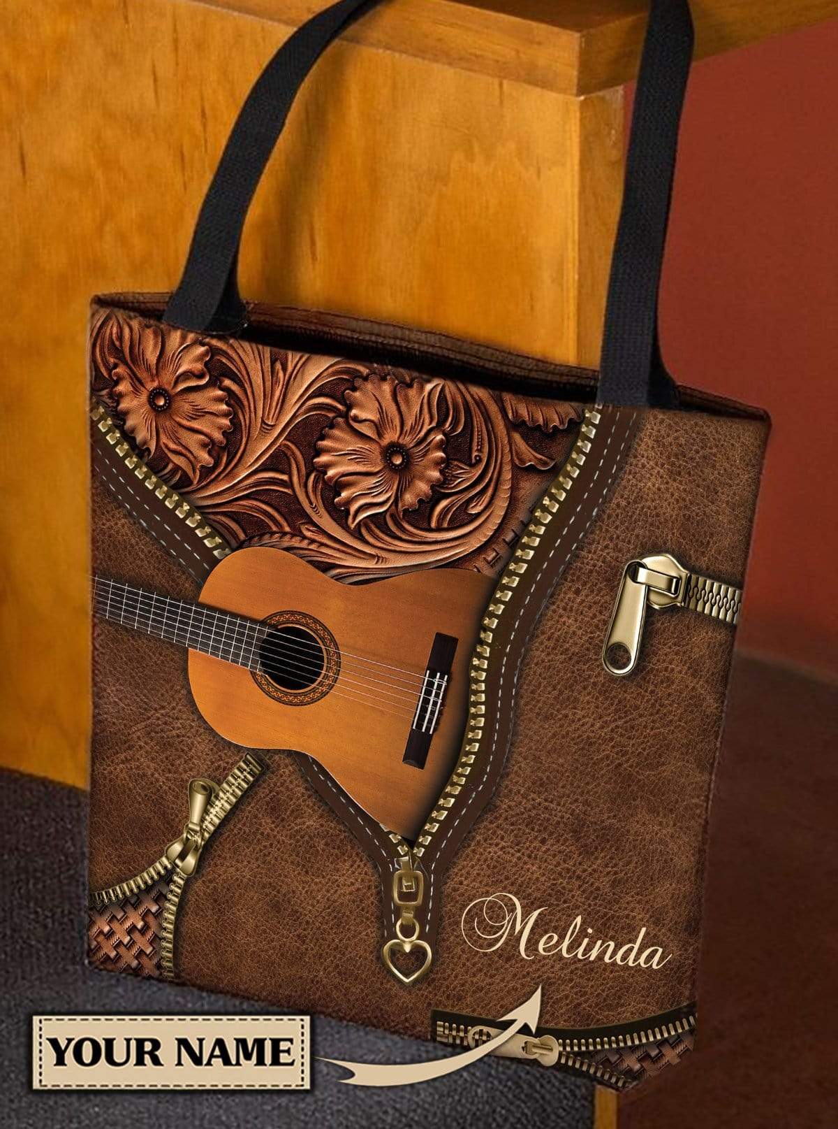 Personalized Guitar All Over Tote Bag - TO173PS