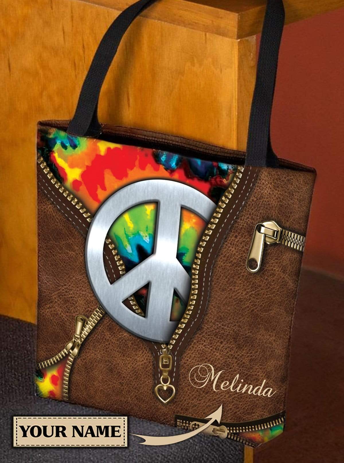 Personalized Hippie All Over Tote Bag - TO399PS