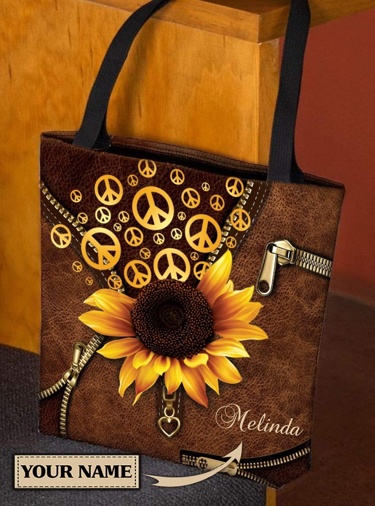 Personalized Hippie All Over Tote Bag - TO517PS