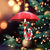 Dog Under Umbrella Christmas Ornament