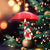 Maltese Under Umbrella Christmas Ornament