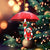 Pitbull Under Umbrella Christmas Ornament