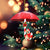 Shiba Inu Under Umbrella Christmas Ornament