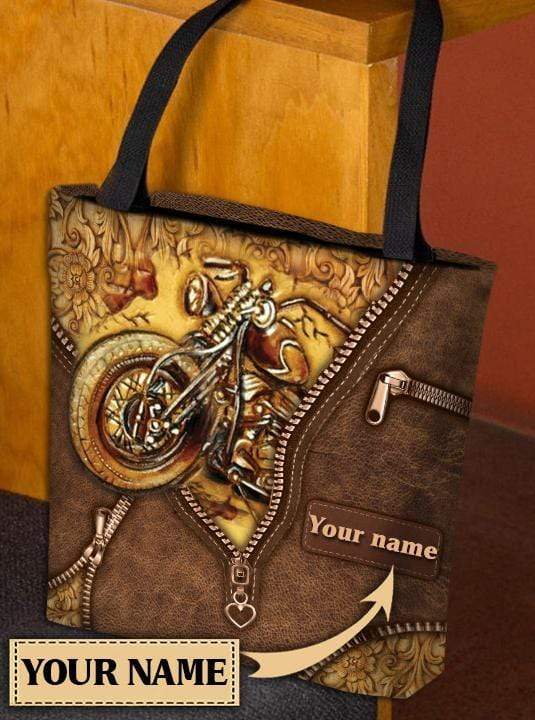Personalized Motorcycle All Over Tote Bag - TO387PS