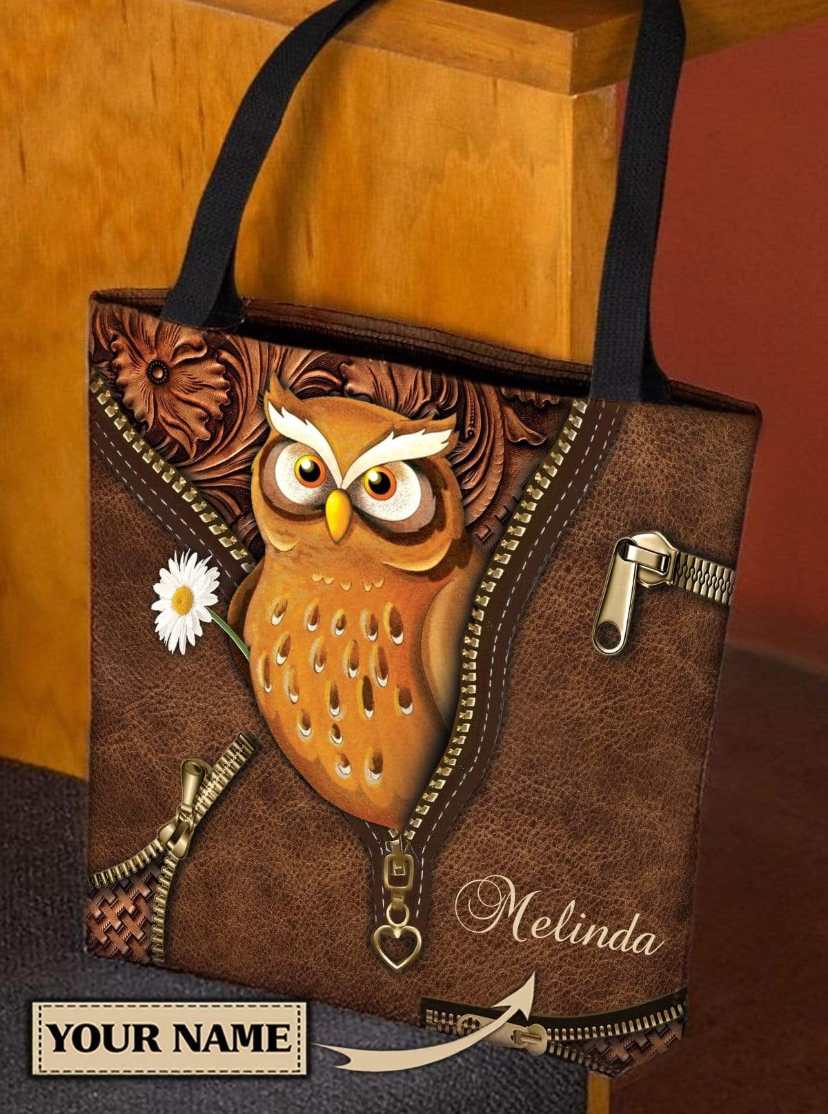 Personalized Owl All Over Tote Bag - TO373PS