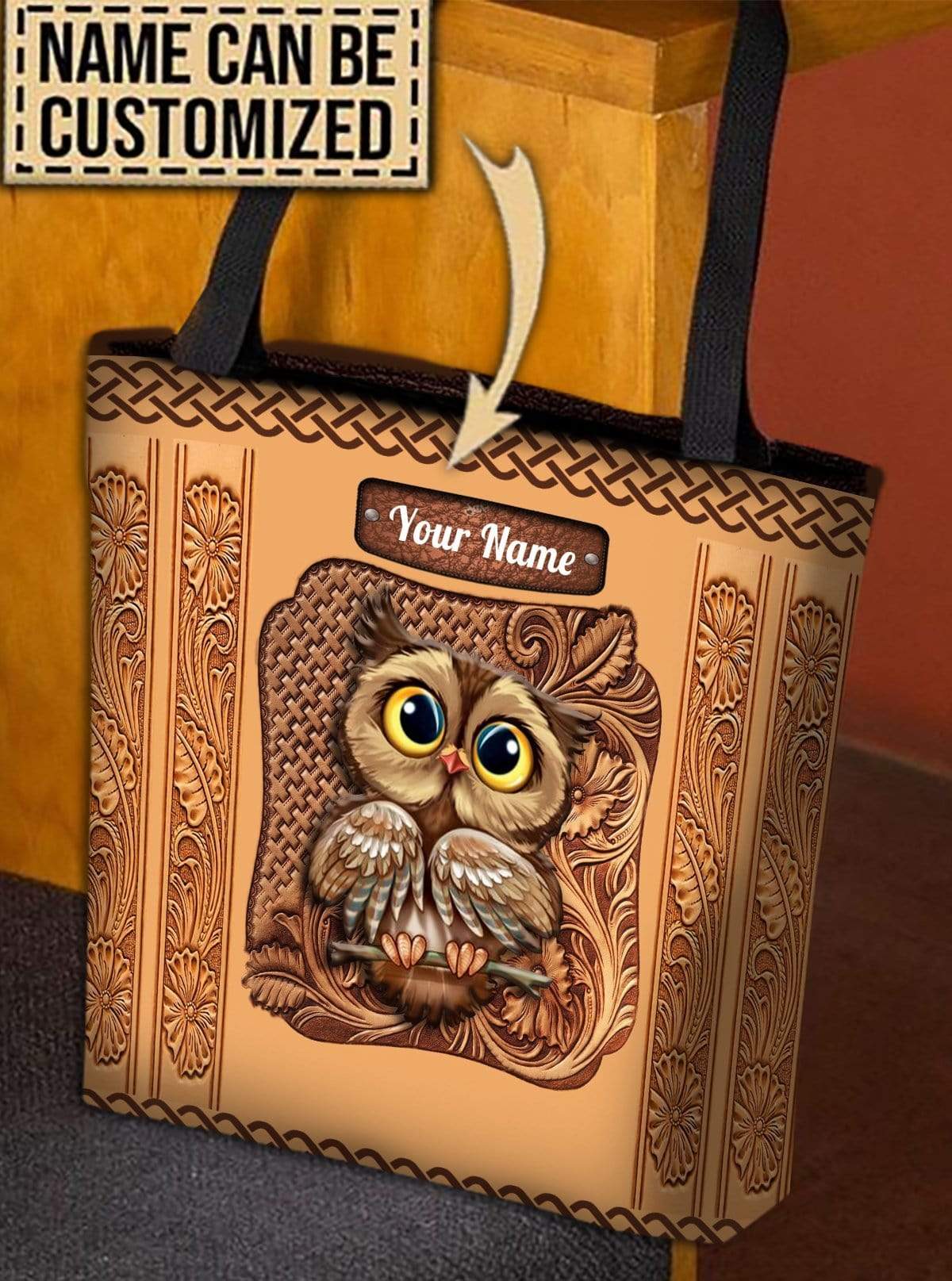 Personalized Owl All Over Tote Bag - TO521PS
