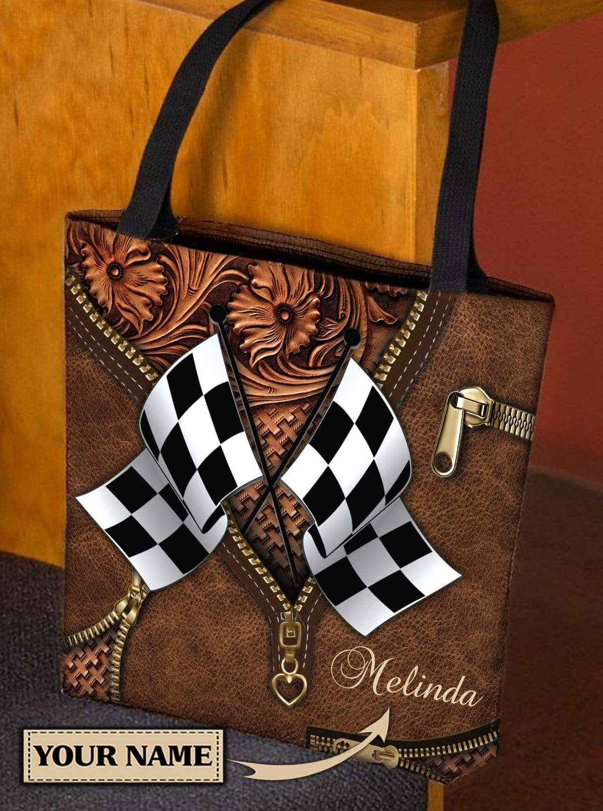 Personalized Racing All Over Tote Bag - TO340PS