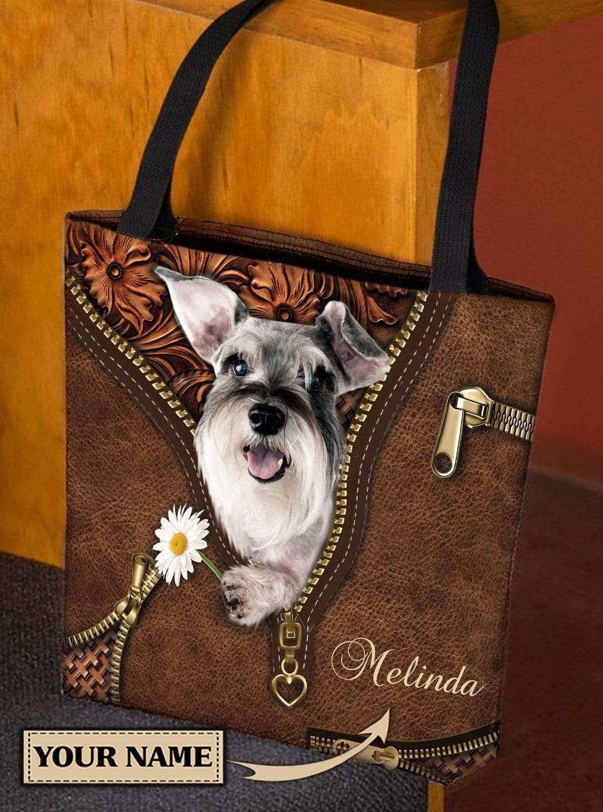 Personalized Schnauzer All Over Tote Bag - TO505PS