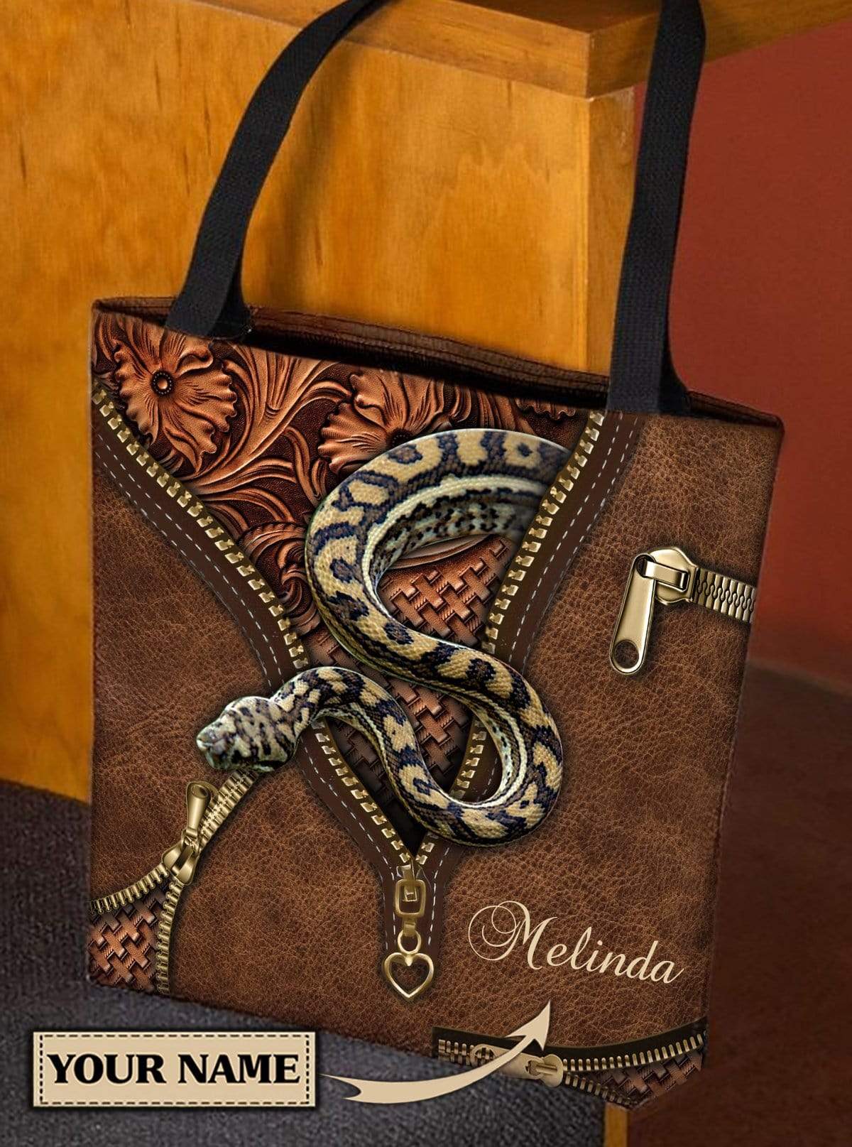 Personalized Snake All Over Tote Bag - TO380PS